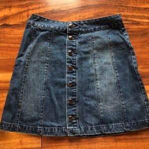 BDG A-line denim skirt dark wash